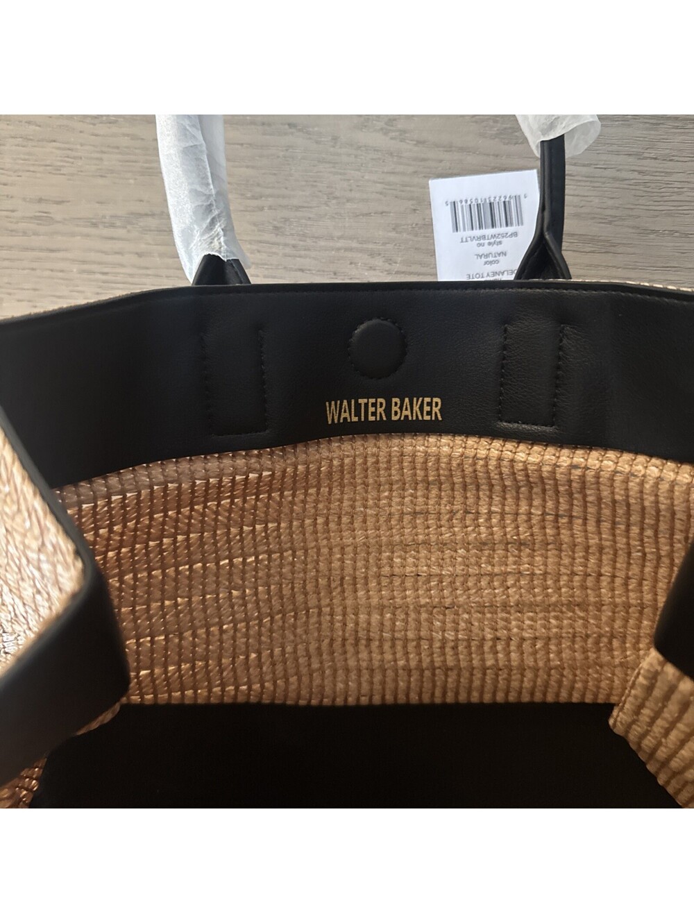 Walter Baker Delaney Natural Raffia Tote Bag NWT Women’s - Picture 8 of 9
